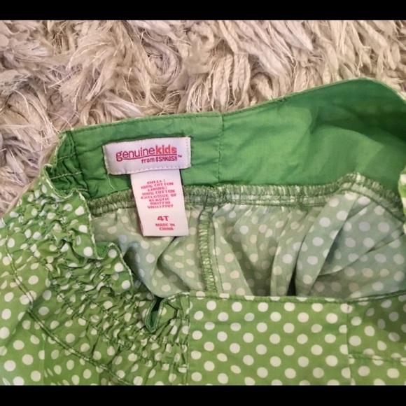 Green n white polka dot play dress. Size 4T - Picture 3 of 3